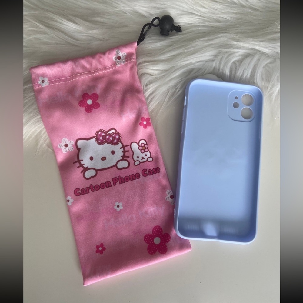 Sanrio Hello Kitty Cinnamoroll iPhone 11 Apple Case & Drawstring Pouch - Picture 2 of 7